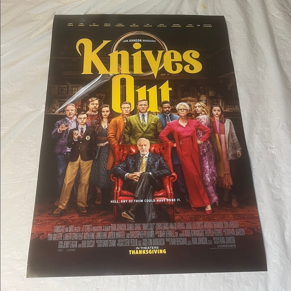 Knives Out BOTH Original Movie Posters Wake Up Dead Man & 1st one 13 x 20 New - Picture 5 of 9